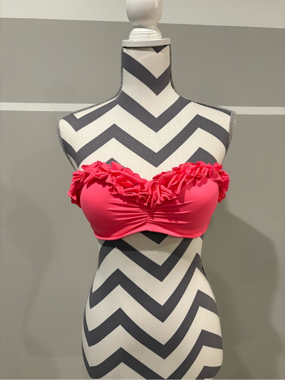 Victoria's Secret Hot Pink Ruffle Bandeau Bikini Top